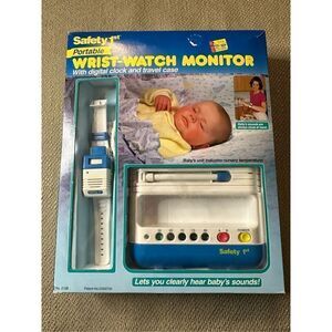 Vintage 90s New Old Stock Safety 1st Portable Wrist Watch Baby Digital Monitor
